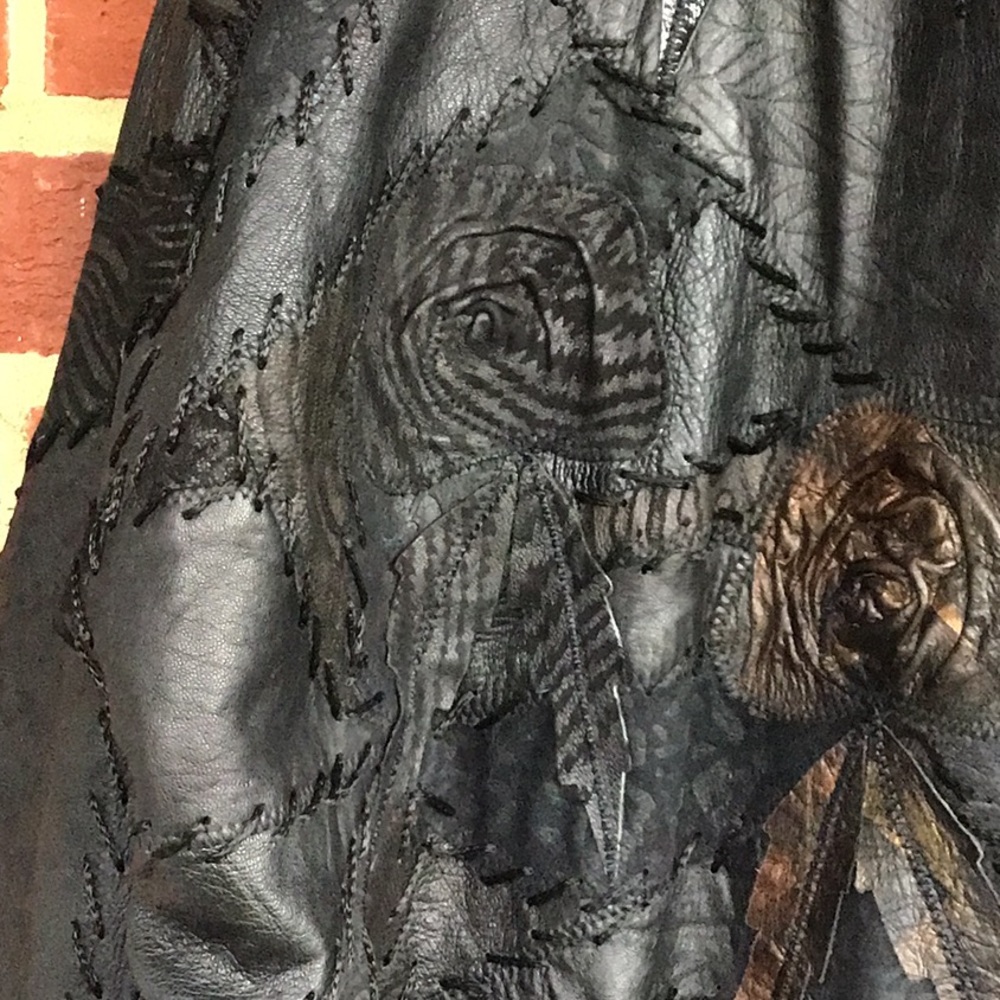 Leather Open Front Womans Rose Jacket - image 6